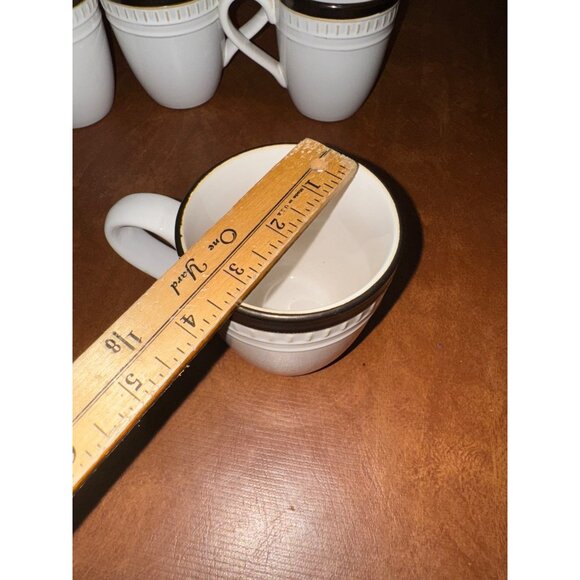 Set Of 5 Food  Everyday Latte Mugs With Black Trim - Picture 5 of 5